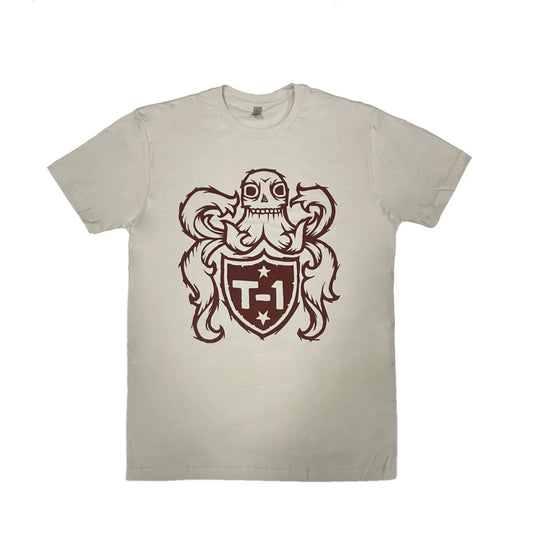 TERRIBLE ONE - "CREST" LOGO TEE LIGHT GREY