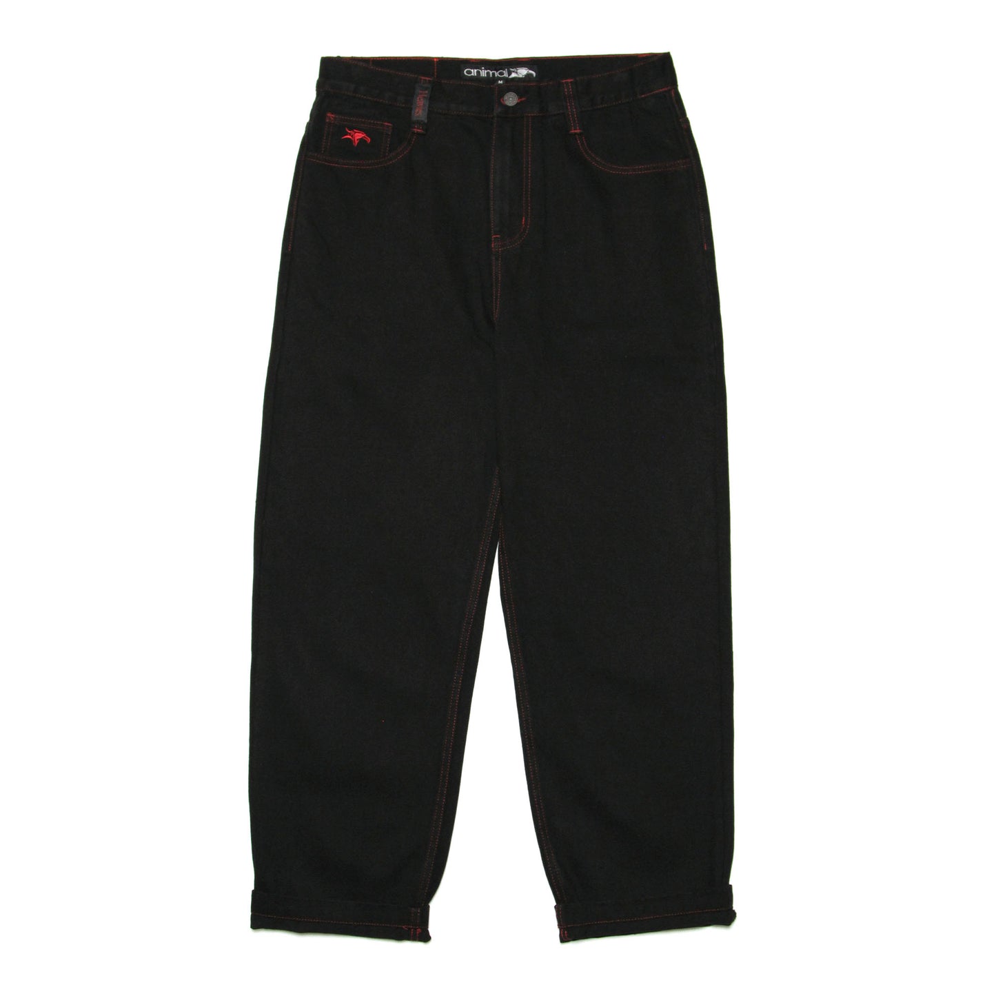 HEAVIES X ANIMAL - STRAIGHT JEANS V2 BLACK/RED