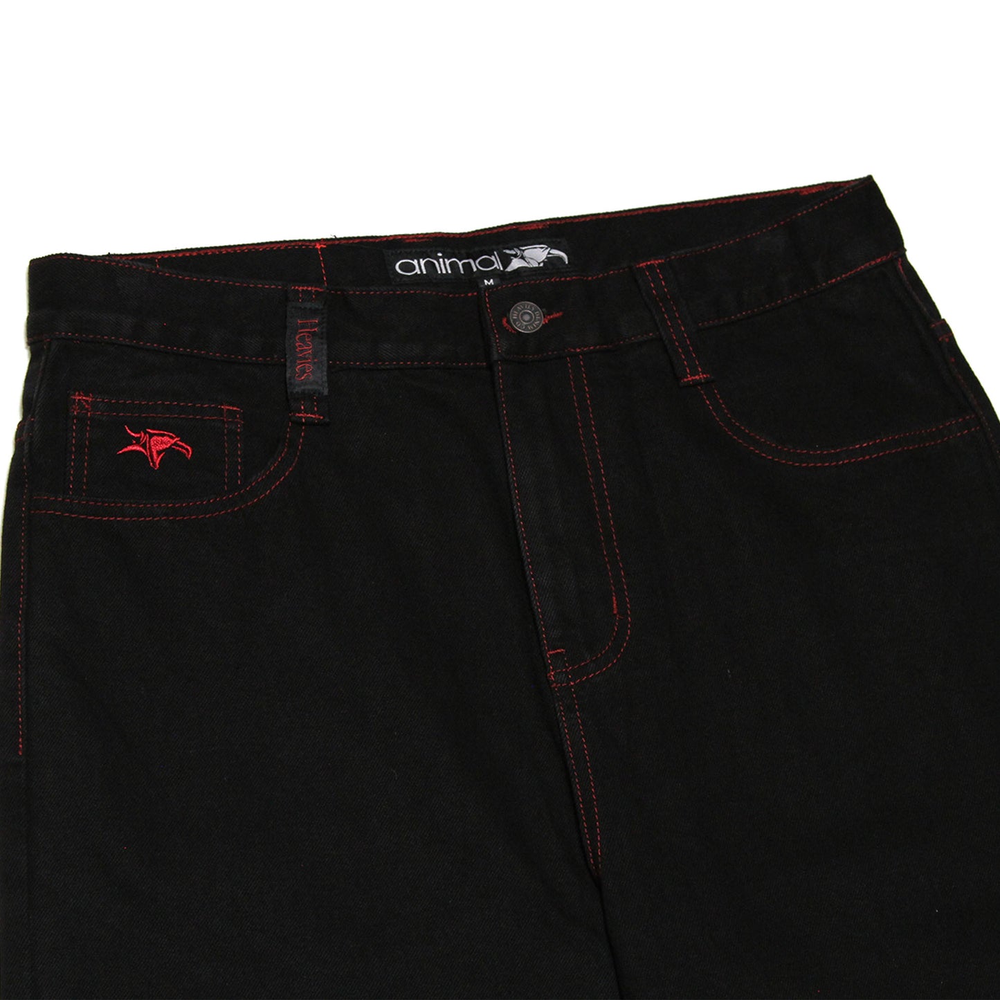 HEAVIES X ANIMAL - STRAIGHT JEANS V2 BLACK/RED