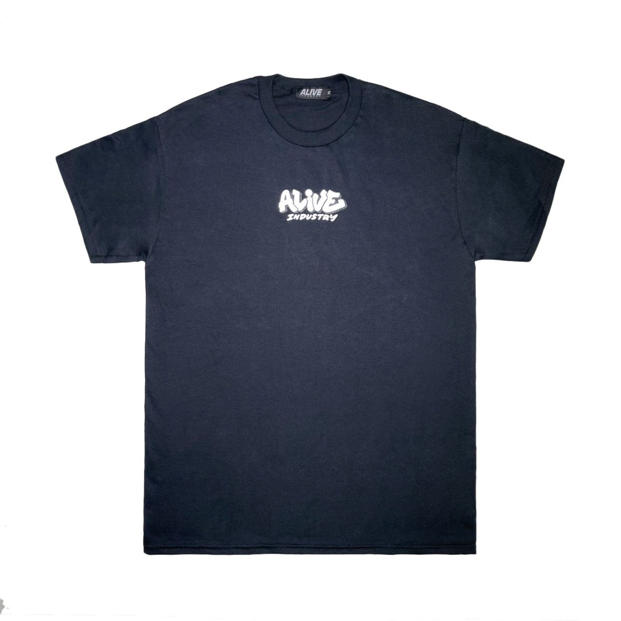 ALIVE INDUSTRY - THROW UP LOGO TEE BLACK