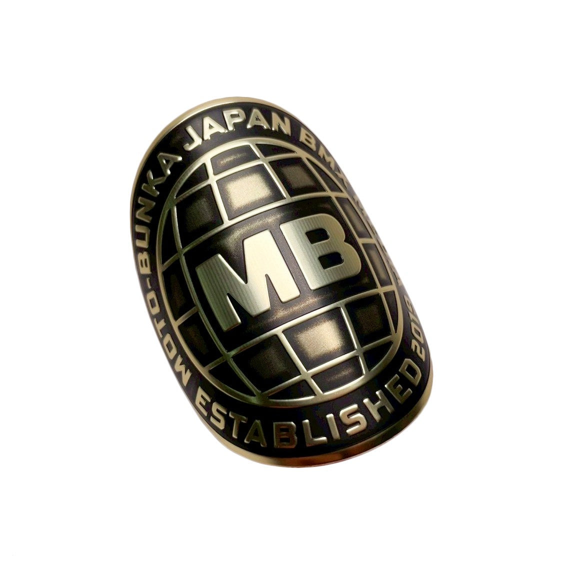 MOTO-BUNKA - GLOBE HEAD BADGE BRASS