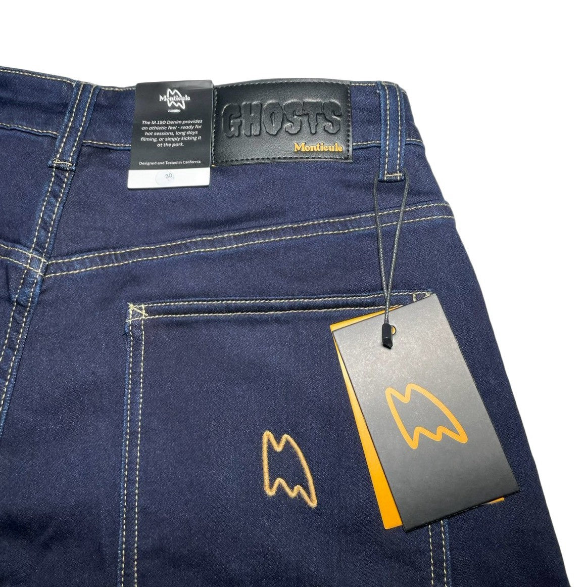MONTICULE - GHOST JEAN SHORTS BLUE