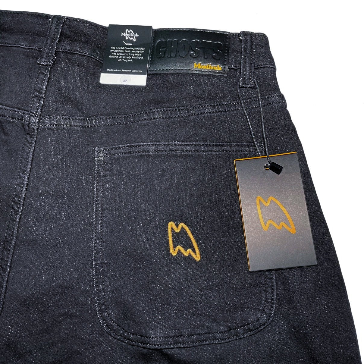 MONTICULE - GHOST JEAN SHORTS BLACK