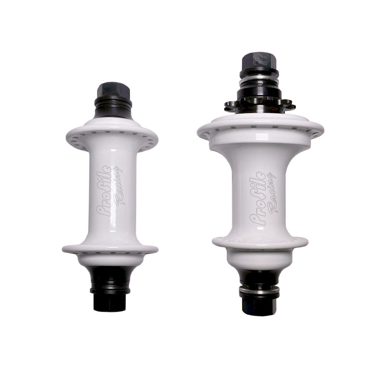 PROFILE RACING - ELITE CASSETTE HUB SET 3/8" FEMALE AXLE WHITE