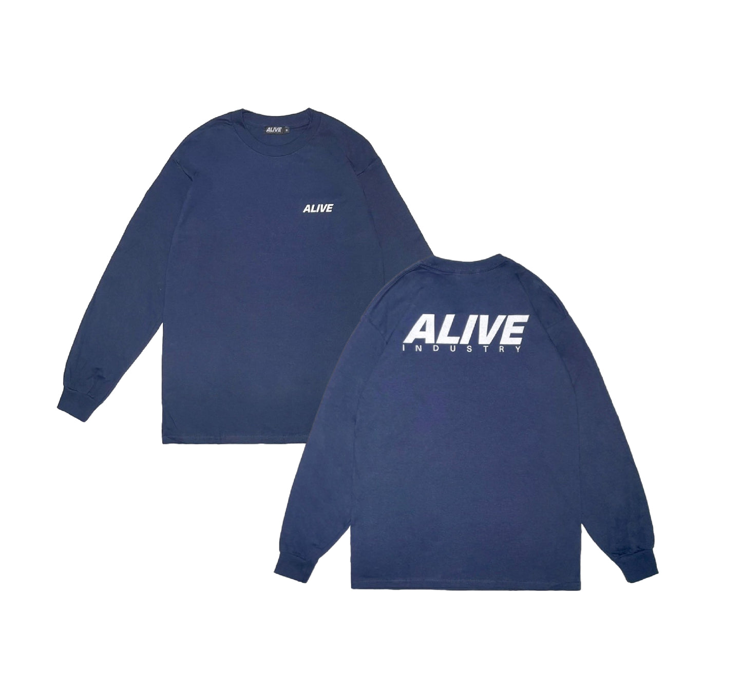 ALIVE INDUSTRY - 22' LOGO L/S TEE NAVY