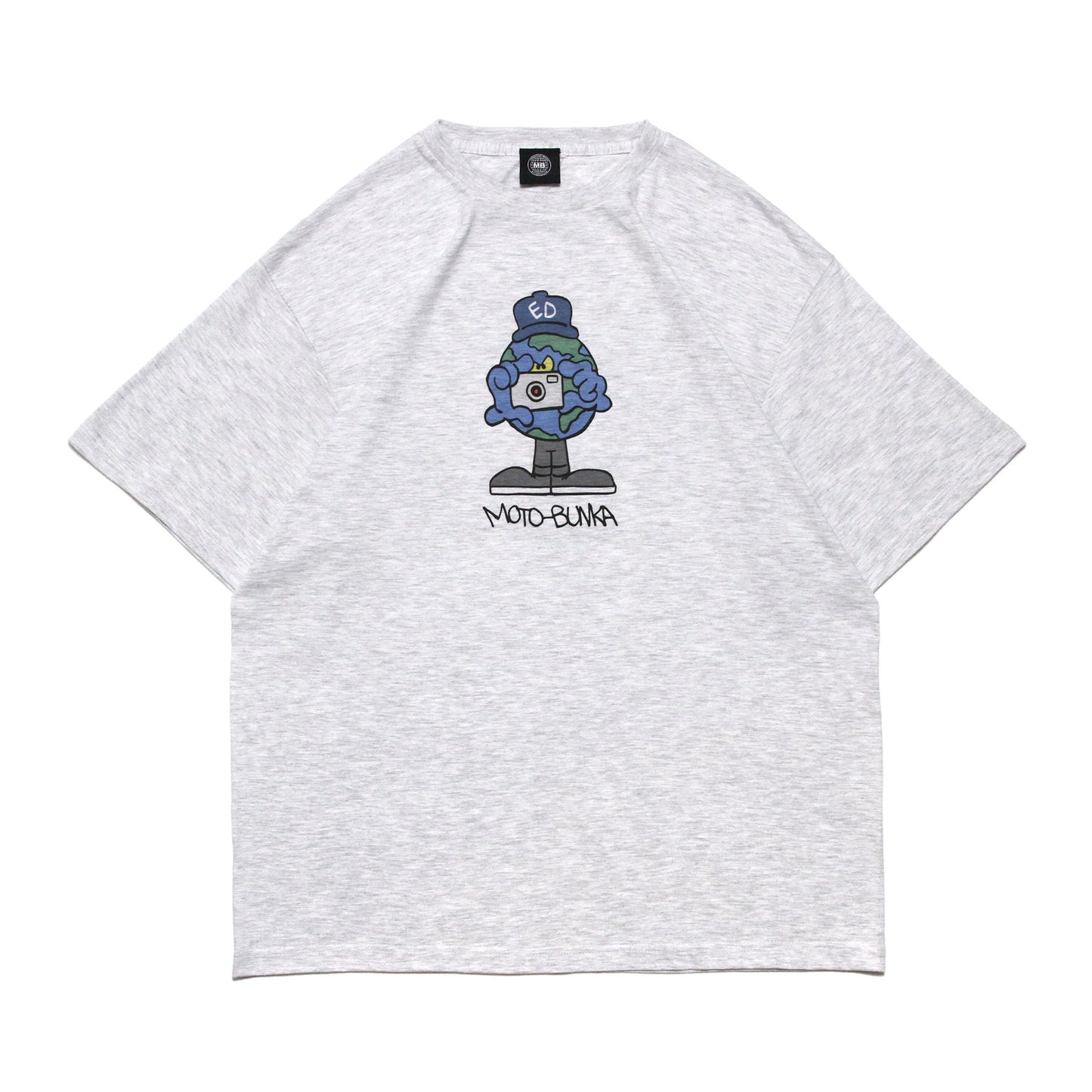 MOTOBUNKA - EDWIN GLOBE TEE HEATHER GREY