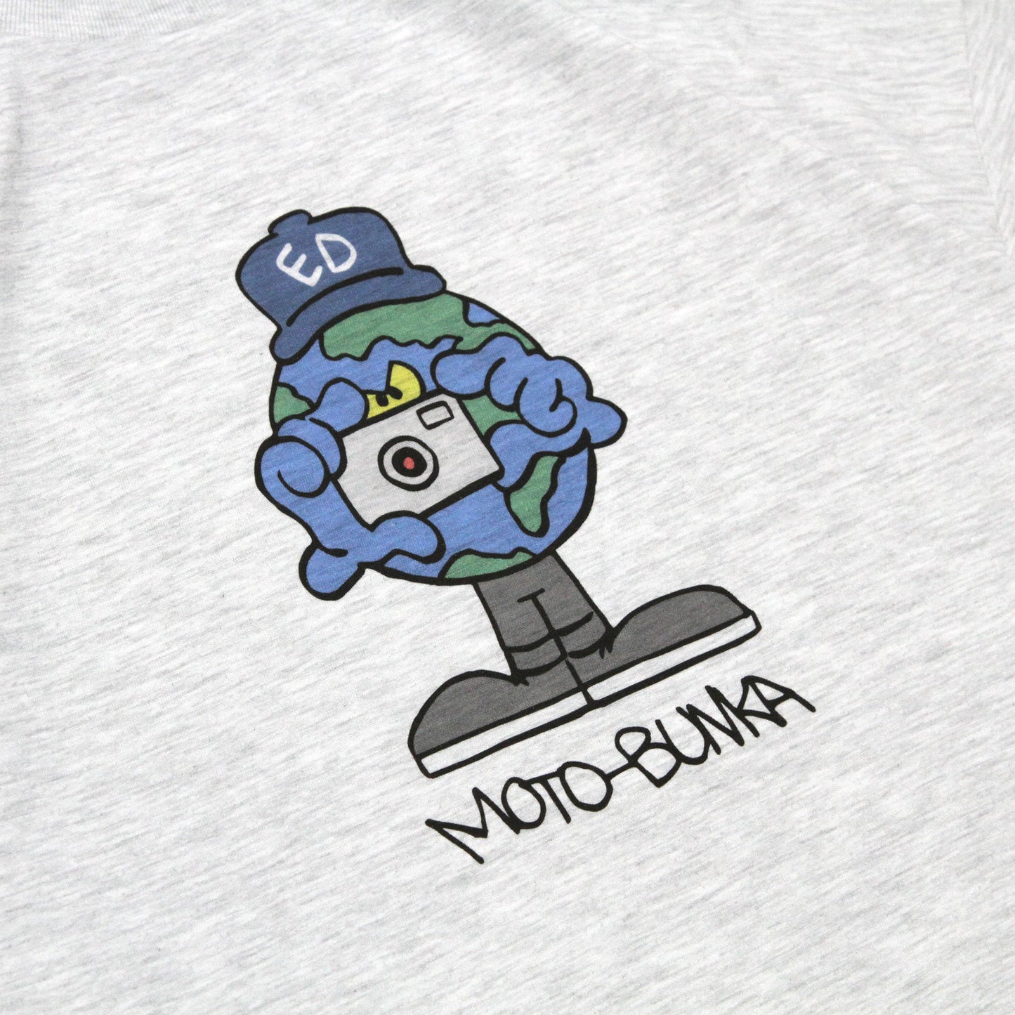 MOTOBUNKA - EDWIN GLOBE TEE HEATHER GREY