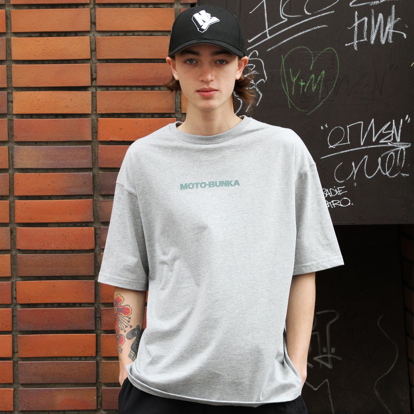 MOTOBUNKA - JBM TEE GREY/ MIST GREEN