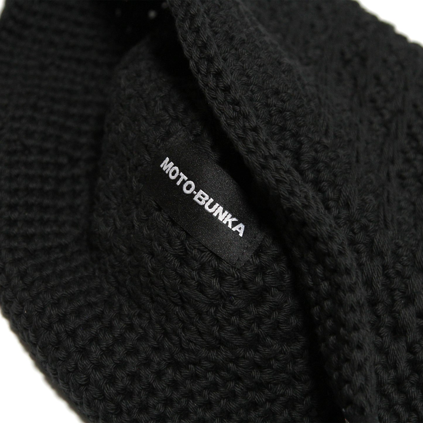 MOTOBUNKA - KNIT CROCHET HAT BLACK