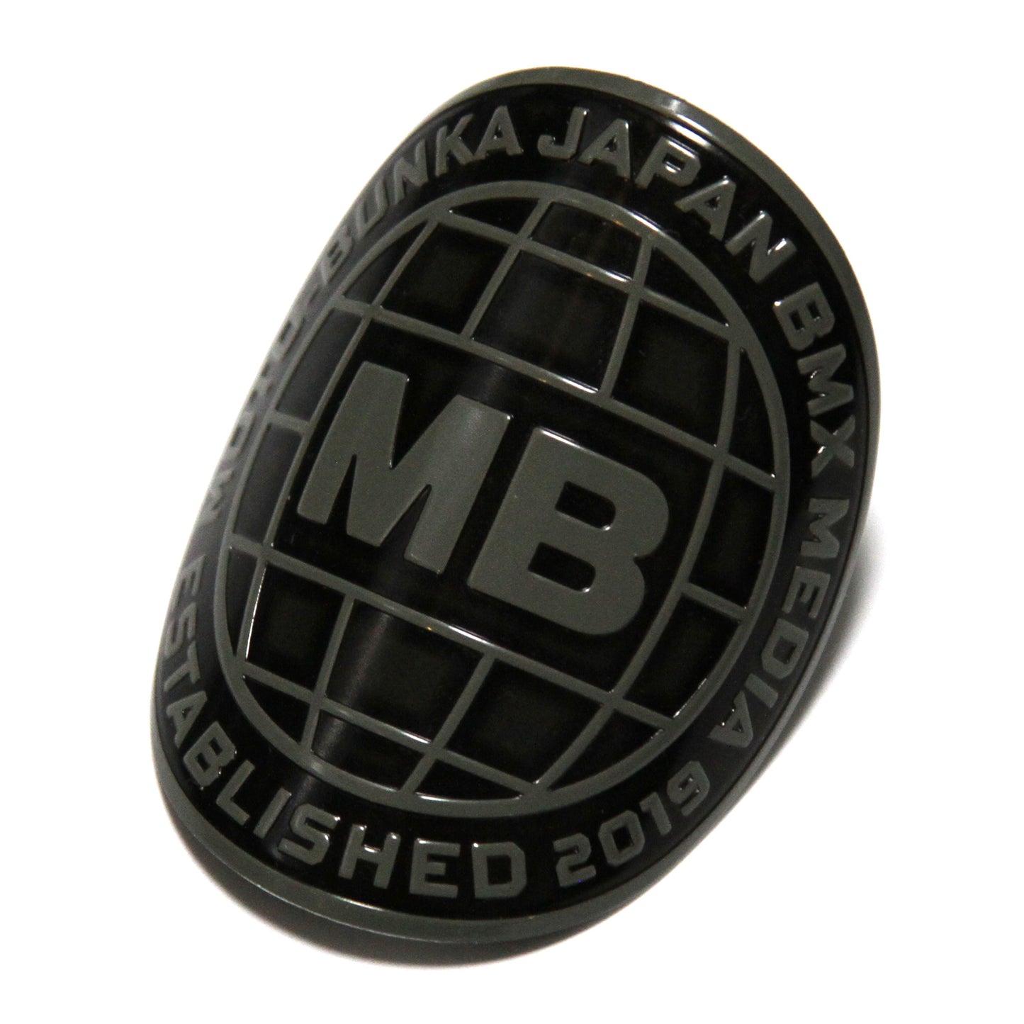 MOTO-BUNKA - GLOBE HEAD BADGE GREY