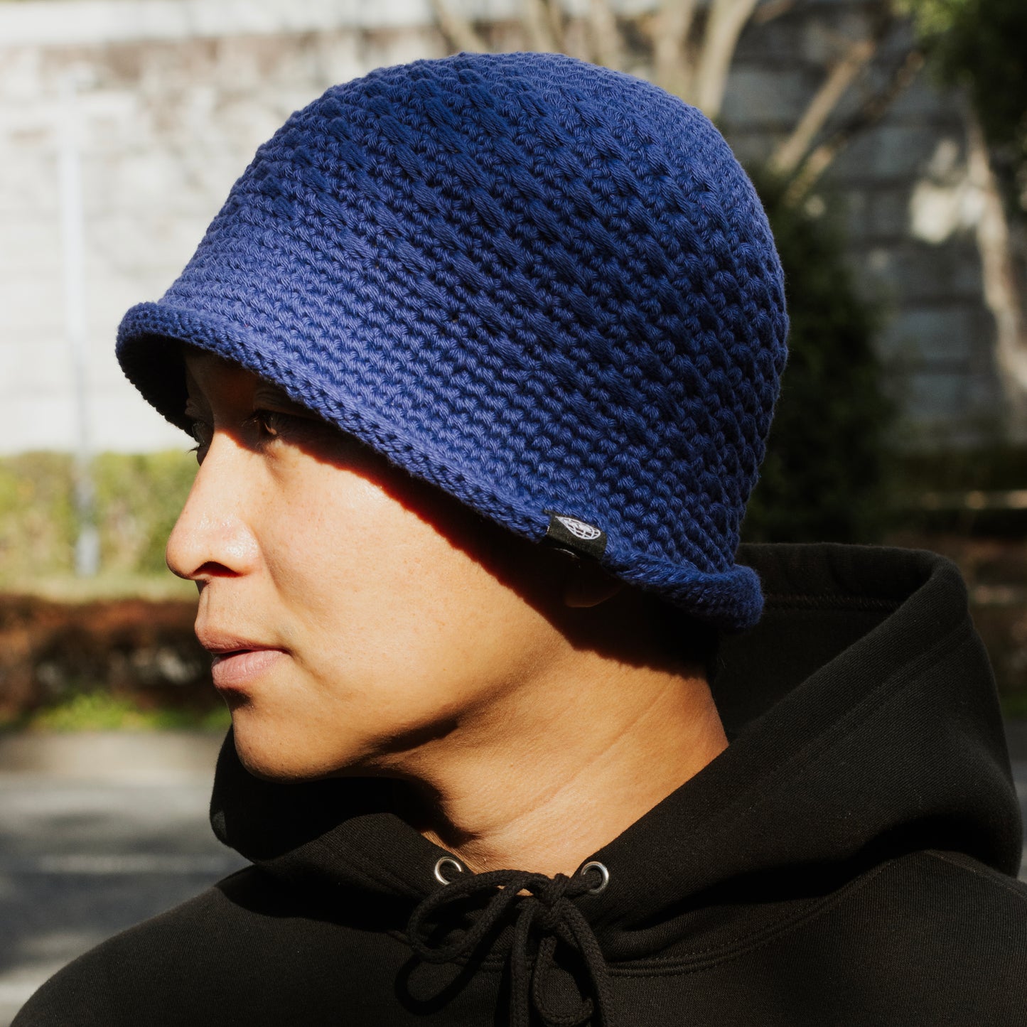 MOTOBUNKA - KNIT CHROCET HAT BLUE