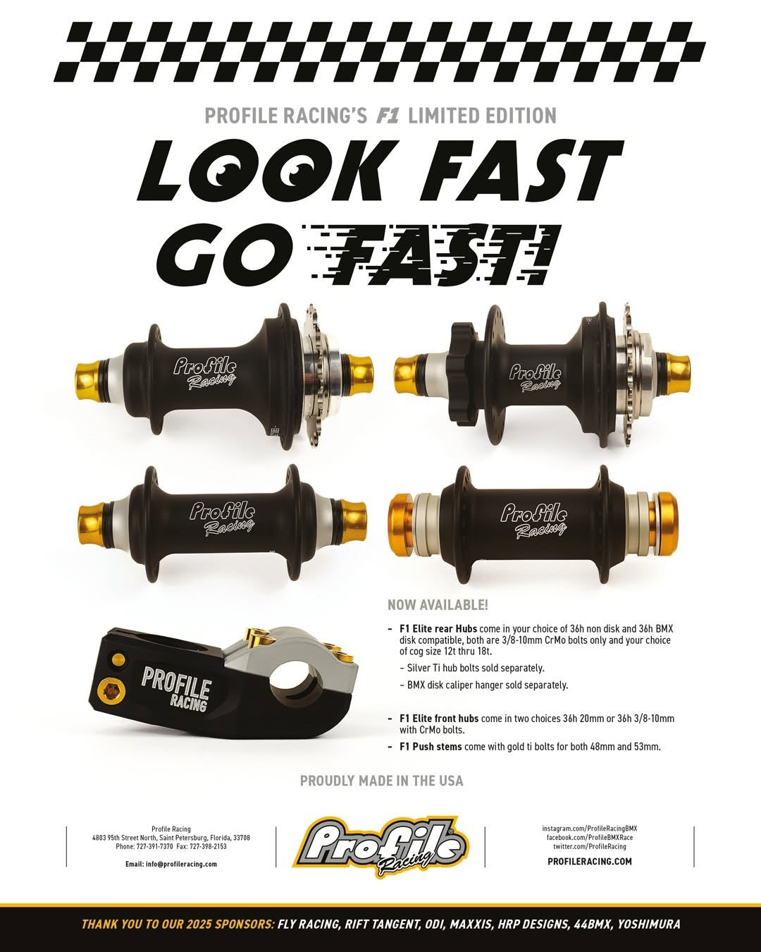PROFILE RACING - ELITE CASSETTE HUB SET F1 LIMITED
